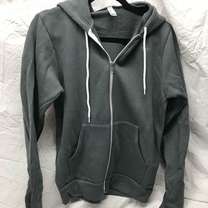 NEW American Apparel Peppered Gray MT 497 Zip Up Hoodie Size Small